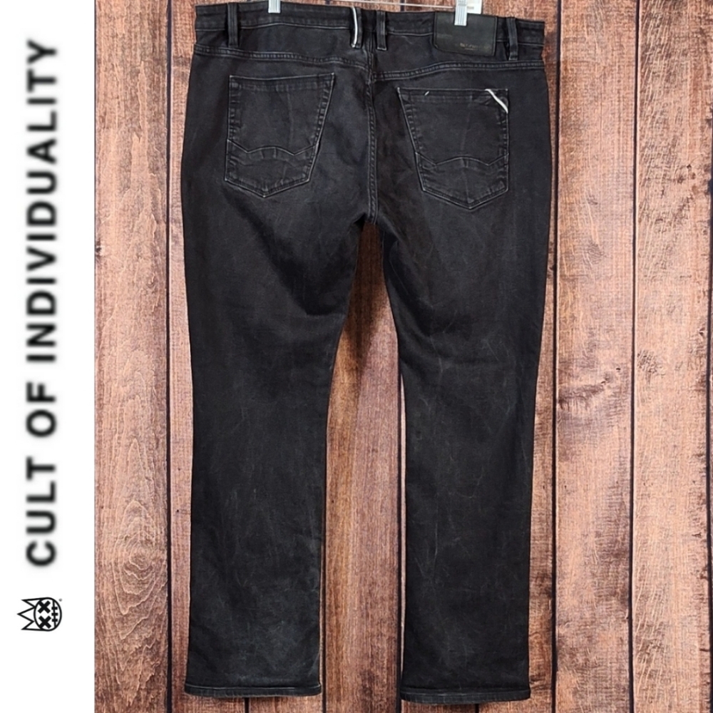 42x34 Cult of Individuality Black Rebel Stretch Mens Jeans